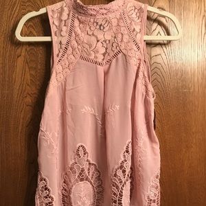 Pink lace top
